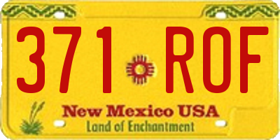 NM license plate 371ROF
