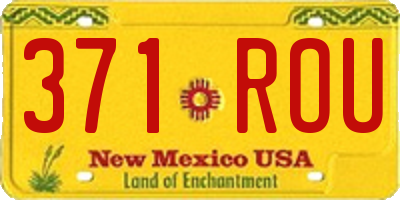 NM license plate 371ROU