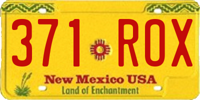 NM license plate 371ROX