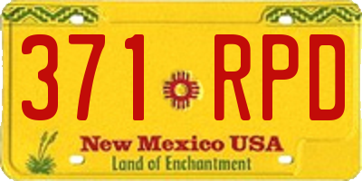 NM license plate 371RPD