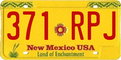 NM license plate 371RPJ