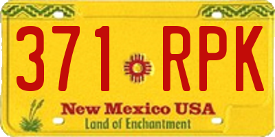 NM license plate 371RPK