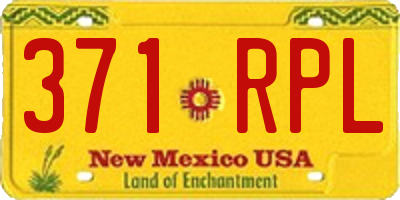 NM license plate 371RPL