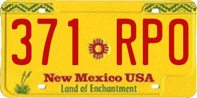 NM license plate 371RPO