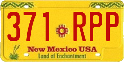 NM license plate 371RPP