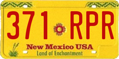 NM license plate 371RPR
