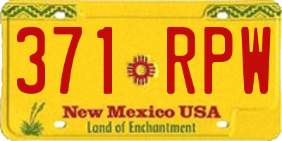 NM license plate 371RPW