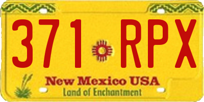 NM license plate 371RPX