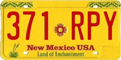 NM license plate 371RPY