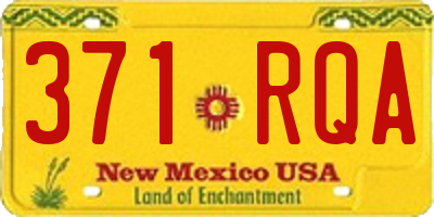 NM license plate 371RQA