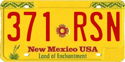 NM license plate 371RSN
