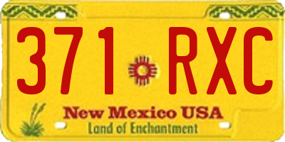 NM license plate 371RXC