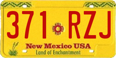 NM license plate 371RZJ