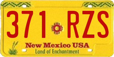NM license plate 371RZS
