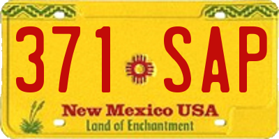 NM license plate 371SAP