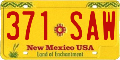 NM license plate 371SAW