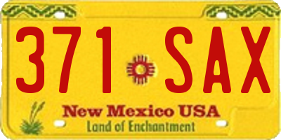 NM license plate 371SAX