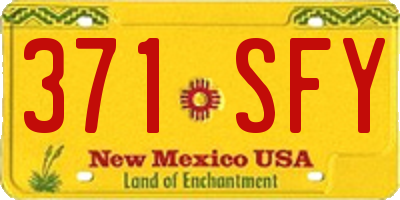 NM license plate 371SFY