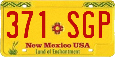 NM license plate 371SGP