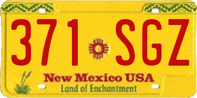 NM license plate 371SGZ