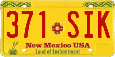 NM license plate 371SIK