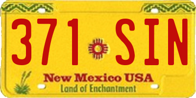 NM license plate 371SIN