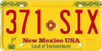 NM license plate 371SIX