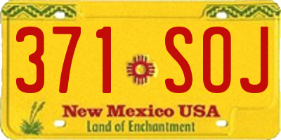 NM license plate 371SOJ