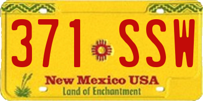 NM license plate 371SSW