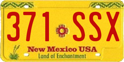 NM license plate 371SSX