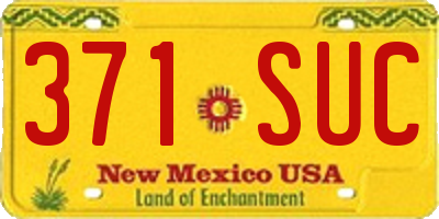 NM license plate 371SUC