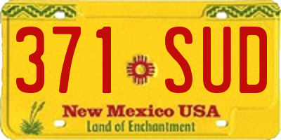 NM license plate 371SUD