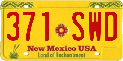 NM license plate 371SWD