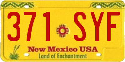 NM license plate 371SYF