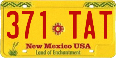 NM license plate 371TAT