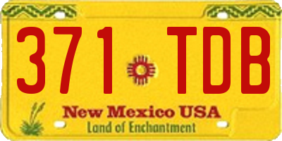 NM license plate 371TDB