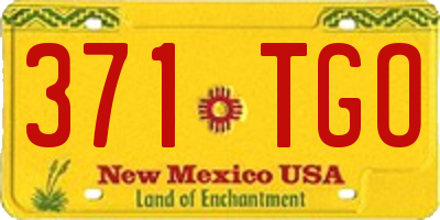 NM license plate 371TGO