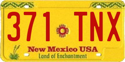 NM license plate 371TNX