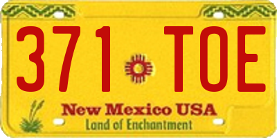 NM license plate 371TOE