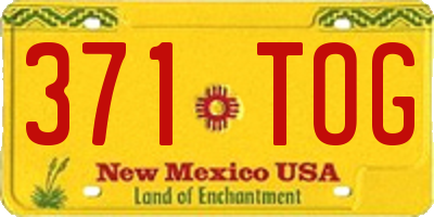 NM license plate 371TOG
