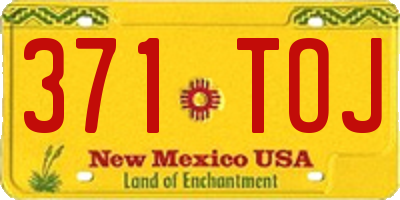 NM license plate 371TOJ