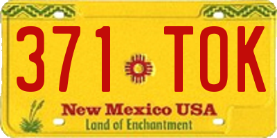 NM license plate 371TOK