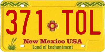 NM license plate 371TOL