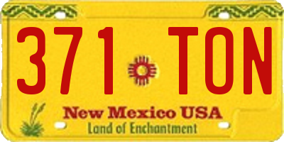 NM license plate 371TON