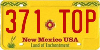 NM license plate 371TOP