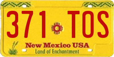 NM license plate 371TOS