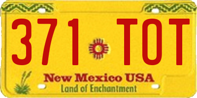 NM license plate 371TOT