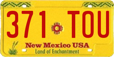 NM license plate 371TOU