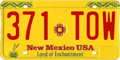 NM license plate 371TOW