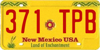 NM license plate 371TPB